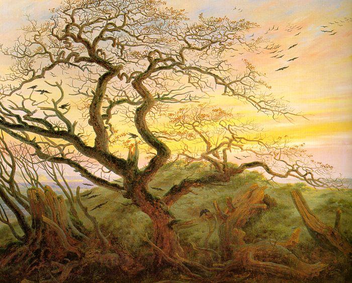 Caspar David Friedrich Tree with crows Norge oil painting art